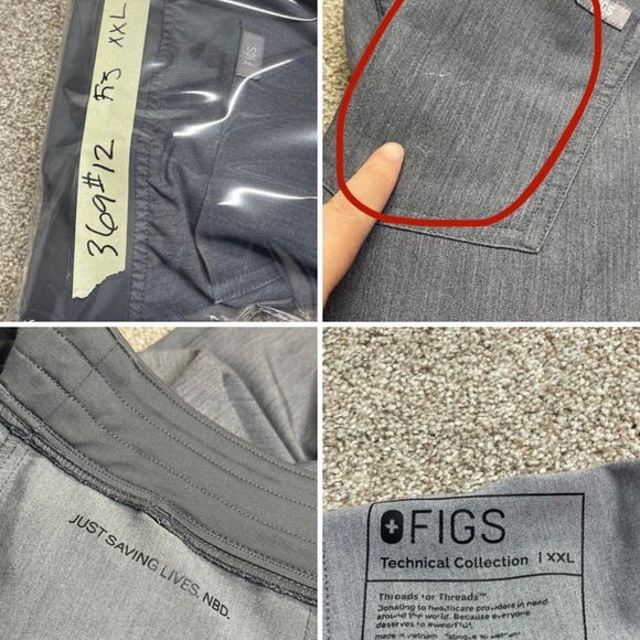Figs technical collection womens scrub joggers pants sz XXLARGE gray - Picture 11 of 12